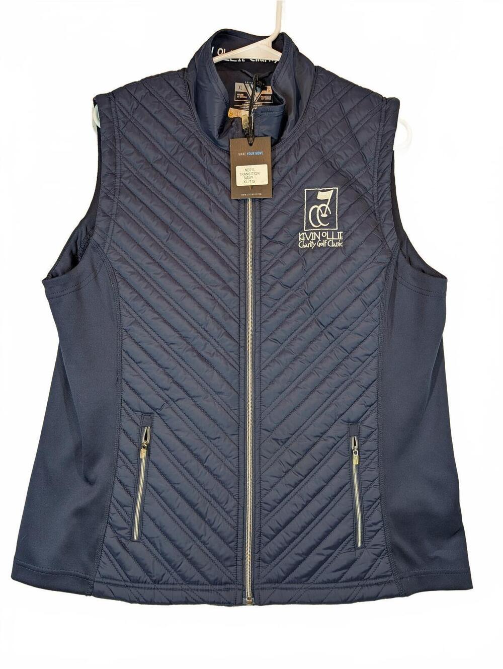 Levelwear Transition Quilted Charity Golf Full Zip Puffer Vest Womens XL